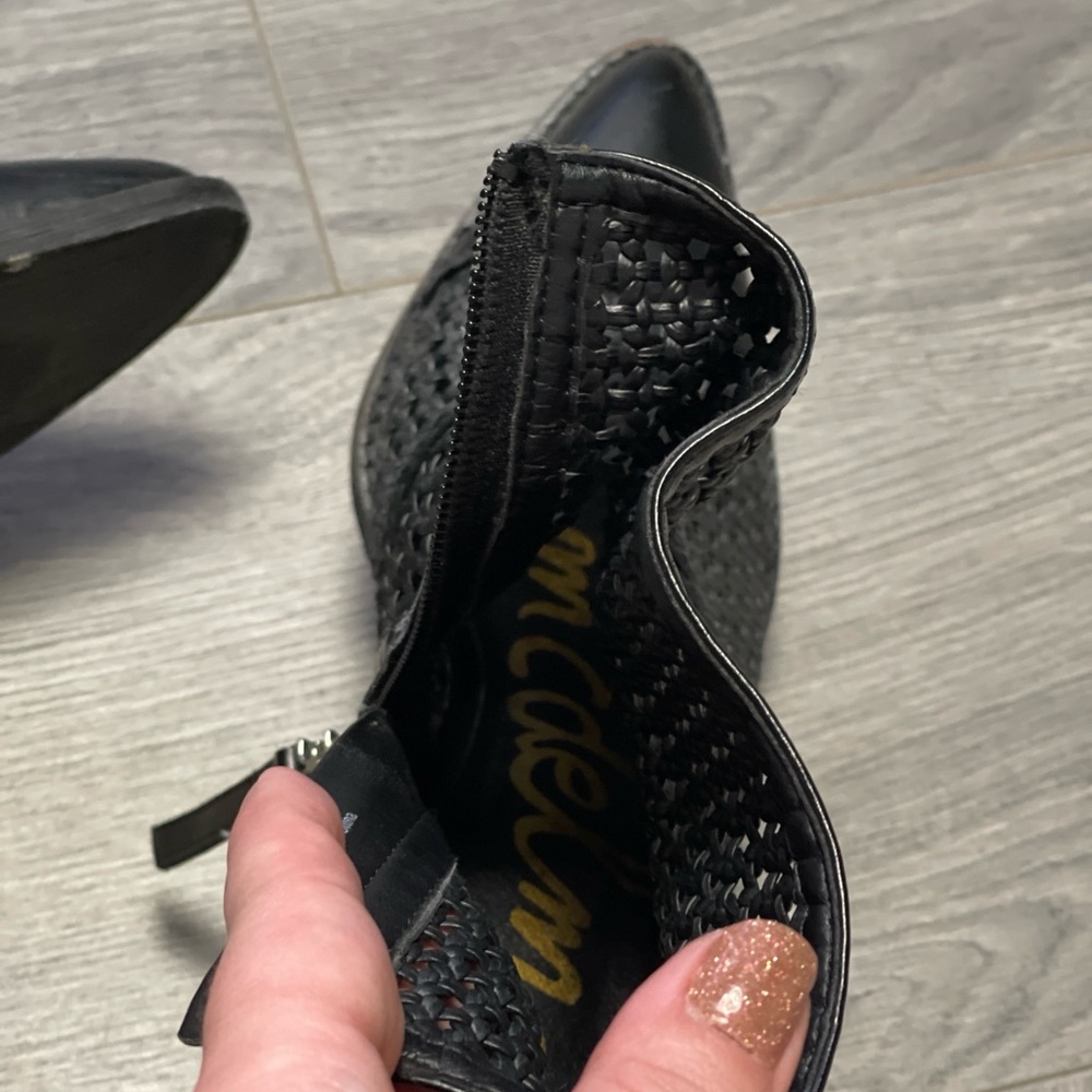 Sam Edelman Elita Black Woven Cap Toe Booties - Picture 10 of 11